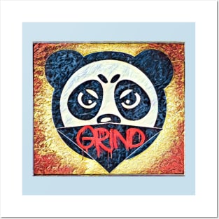 Grind Panda Mask Logo Posters and Art